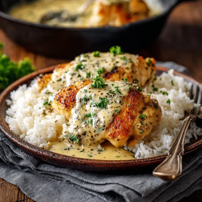 Creamy Smothered Chicken And Rice Recipe