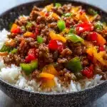 Beef Pepper Rice Bowl Recipe