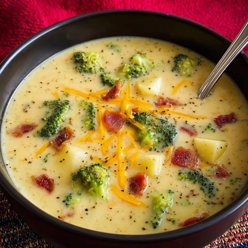 Cheddar Broccoli Potato Soup Recipe - Recipe Image