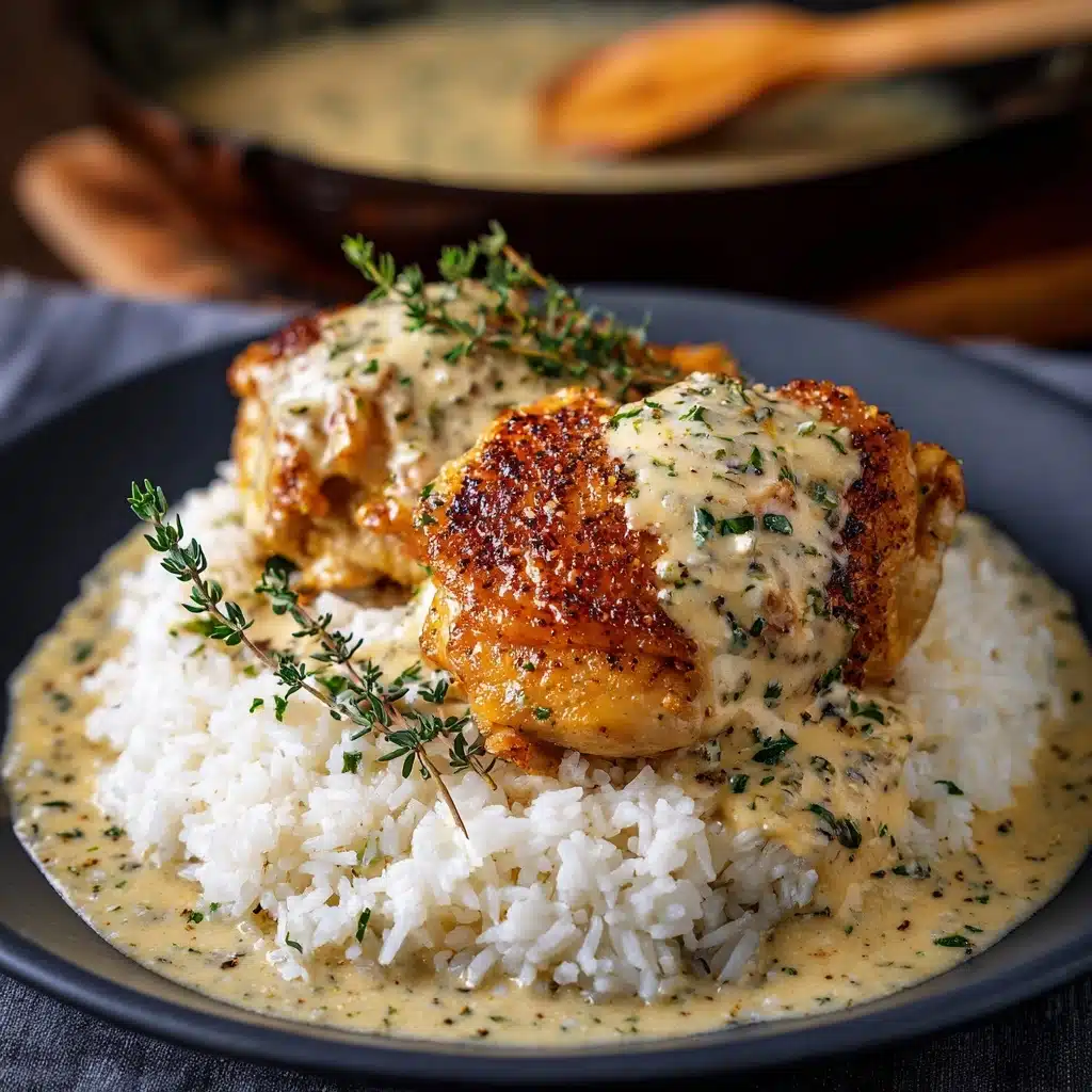 Creamy Smothered Chicken And Rice Recipe - Recipe Image