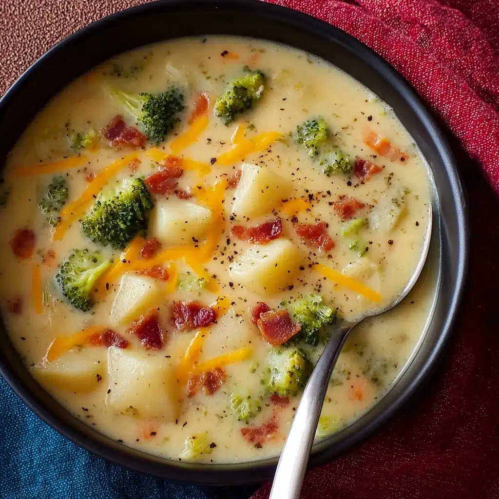 Cheddar Broccoli Potato Soup Recipe - Recipe Image