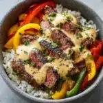 High Protein Philly Cheesesteak Rice Bowls Recipe