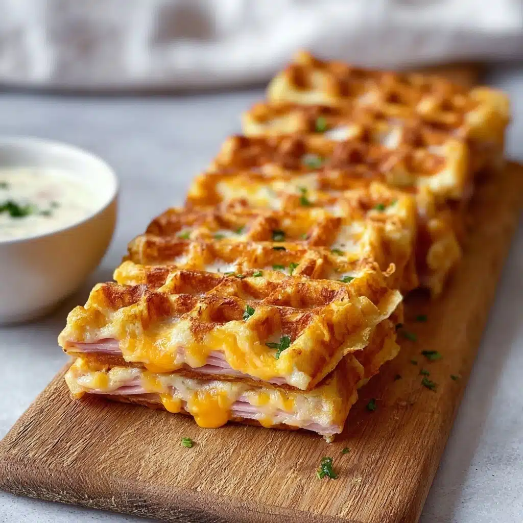 Crunchy Ham and Cheese Chaffles Recipe - Recipe Image