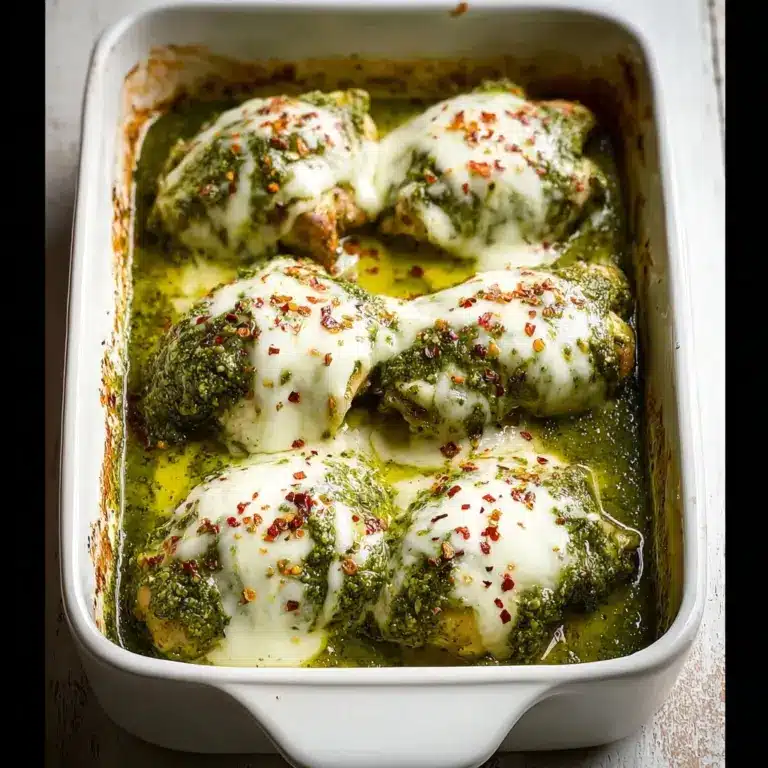 Cheesy Pesto Baked Chicken Recipe