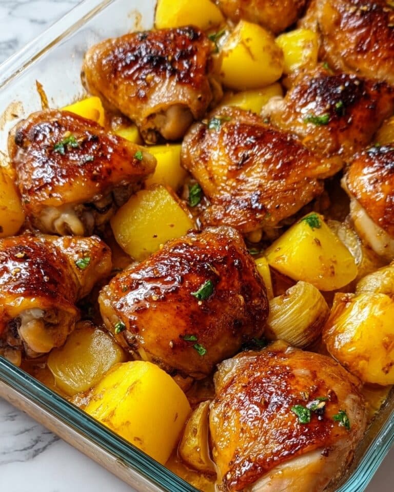 Garlic Herb Roasted Chicken Thighs with Crispy Potatoes Recipe
