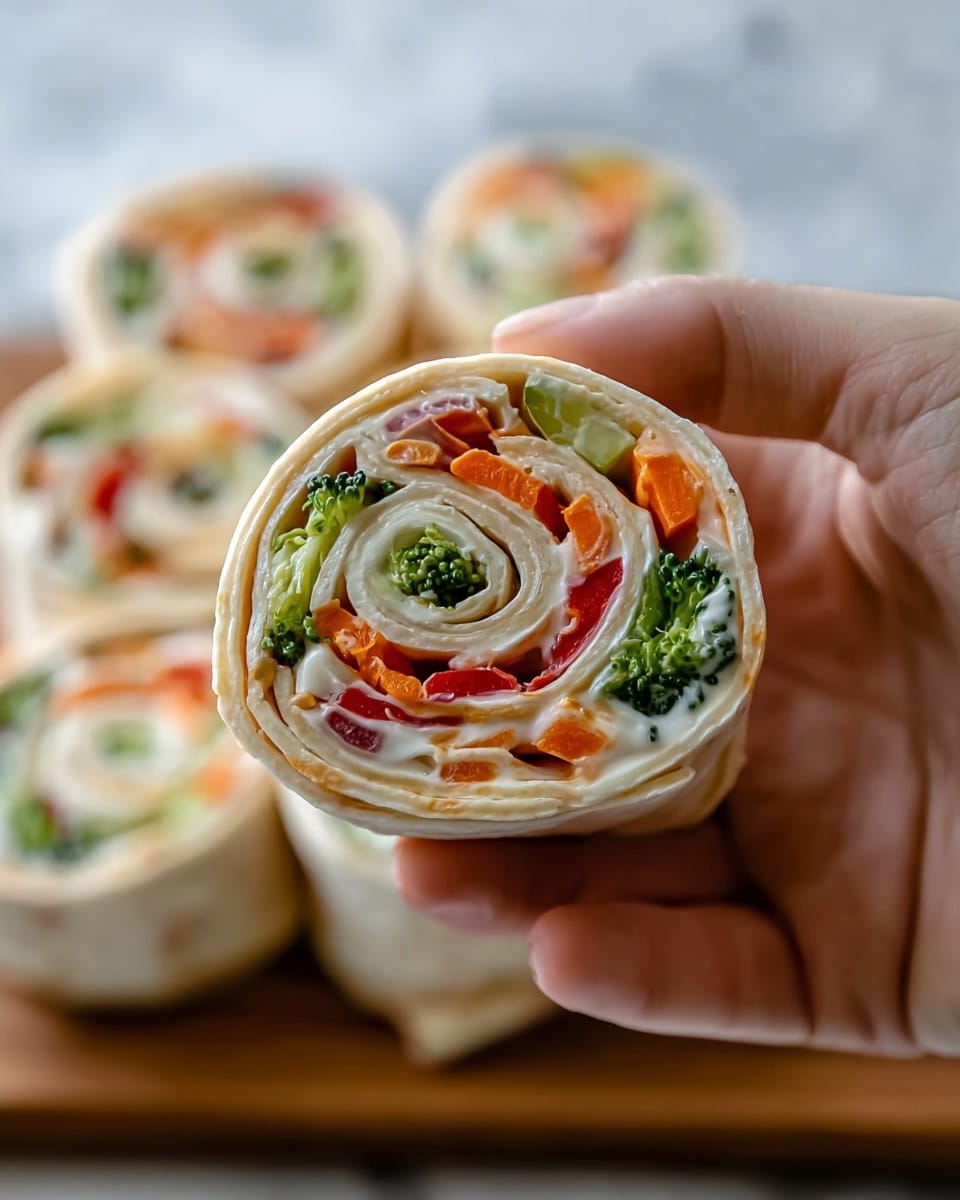 Fresh Vegetable Tortilla Roll Ups Recipe
