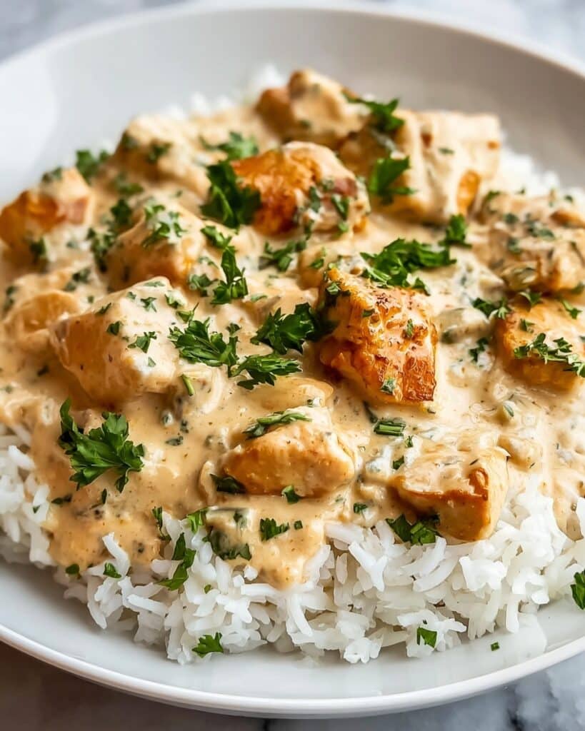 Creamy Garlic Chicken and Rice Recipe