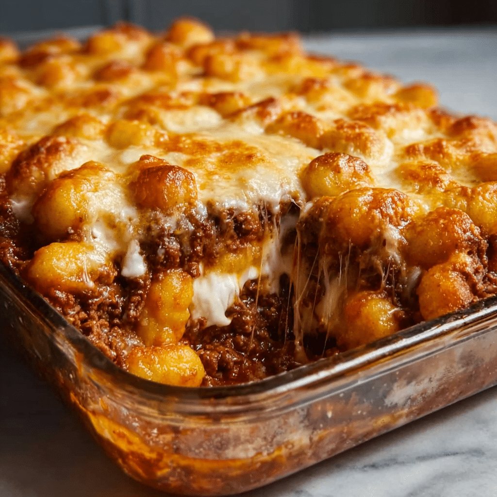 Chili Cheese Tater Tot Casserole