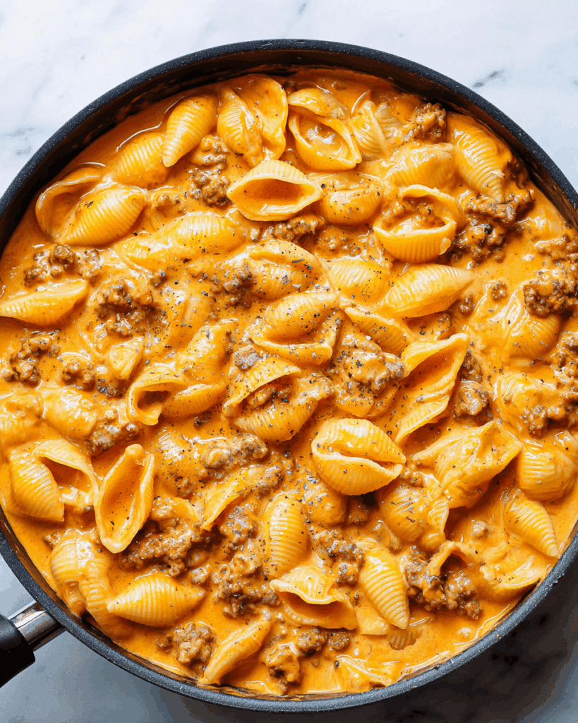 Creamy Beef and Shells Recipe