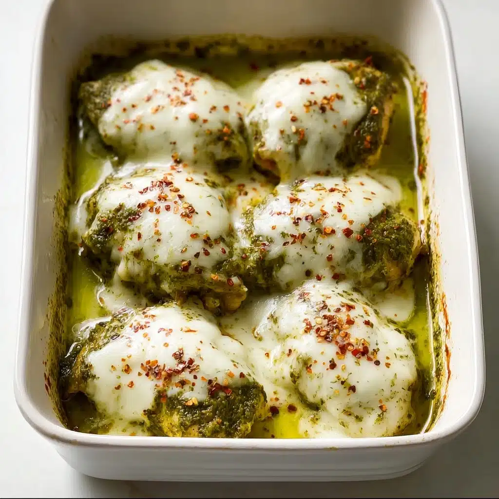 Cheesy Pesto Baked Chicken Recipe - Recipe Image