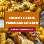 Creamy Garlic Parmesan Chicken with Cheesy Twisted Pasta Recipe