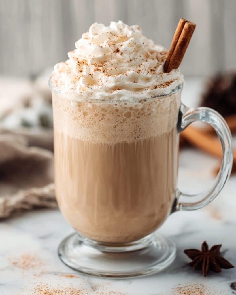 Eggnog Latte with Nutmeg and Whipped Cream Recipe