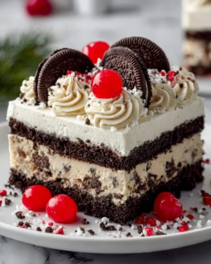 No-Bake Christmas Oreo Lasagna Recipe