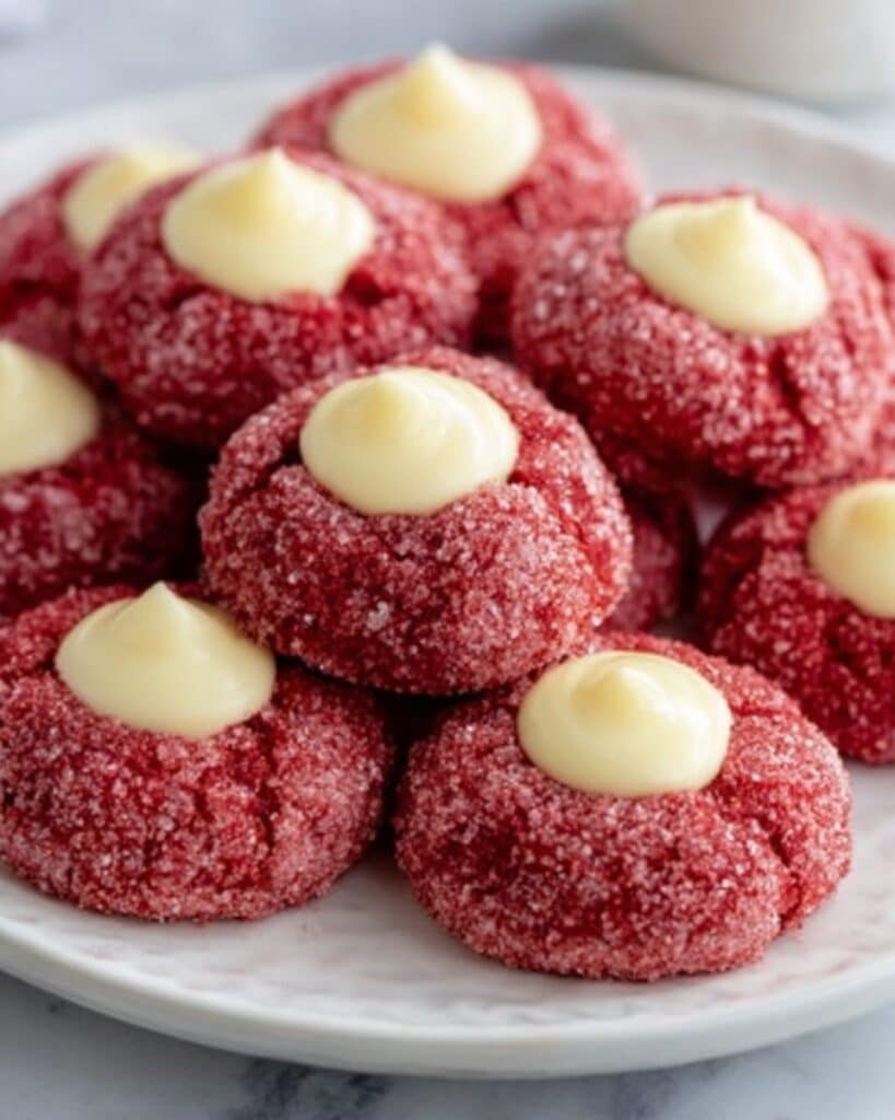 Red Velvet Cream Cheese Thumbprint Cookies Recipe