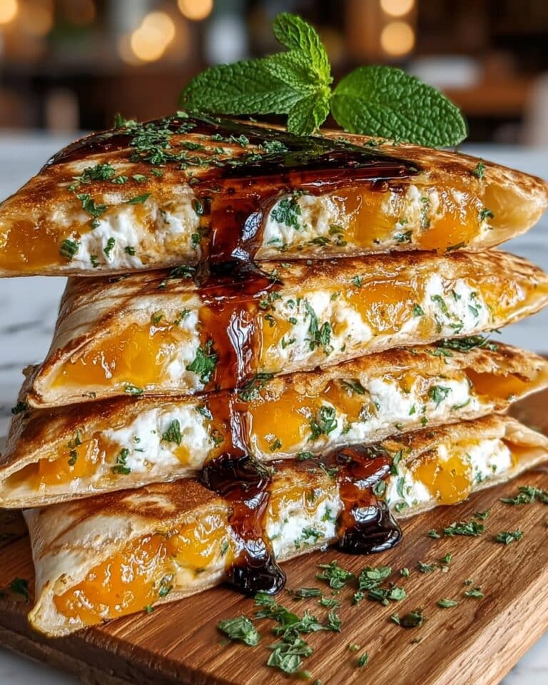 Sweet & Savory Peach Quesadillas Recipe