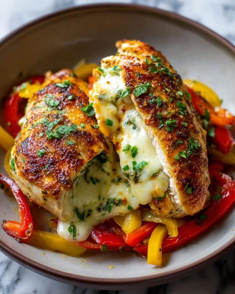 Cheesy Baked Chicken Breast and Peppers Recipe