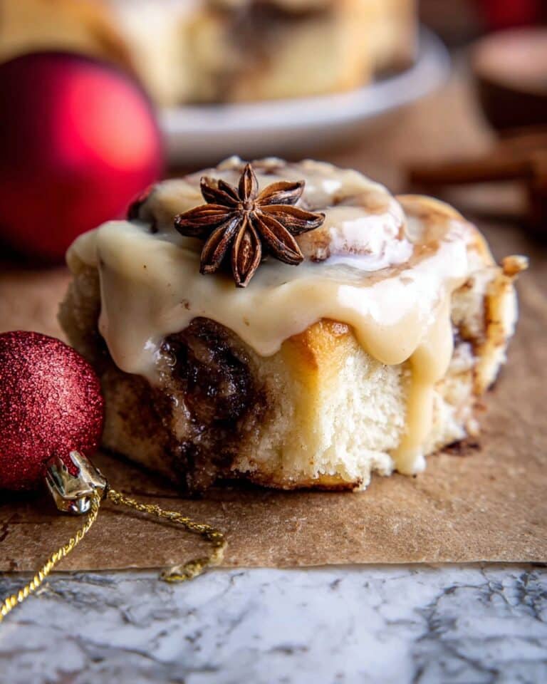 Soft and Fluffy Christmas Cinnamon Rolls with Caramel Cream Cheese Icing Recipe