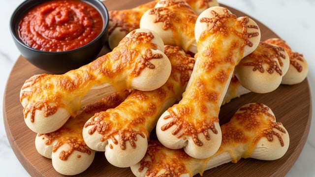 Cheesy Halloween Breadstick Bones Recipe