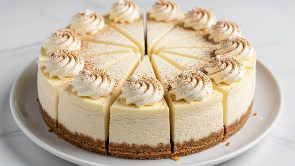 Eggnog Cheesecake with Nutmeg Whipped Cream Recipe