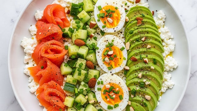 Cottage Cheese Salad With Smoked Salmon & Avocado Recipe