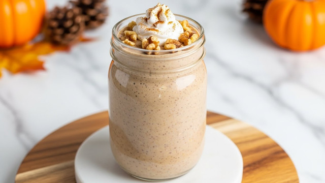High Protein Pumpkin Overnight Oats Recipe