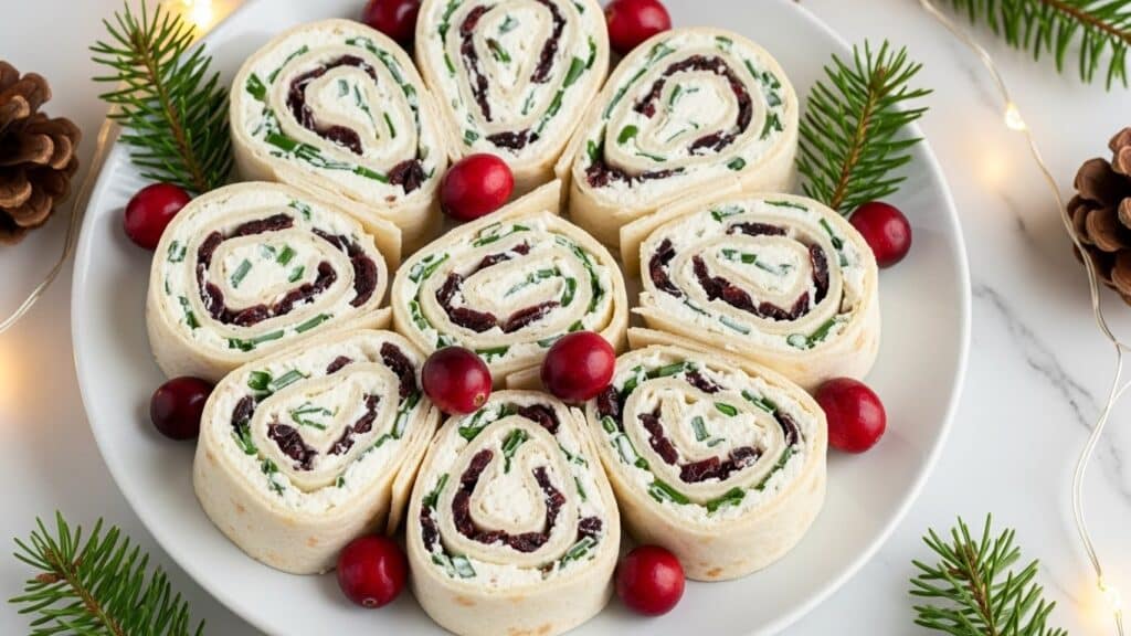 Savory Christmas Cranberry Roll Ups Recipe