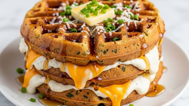 Cheddar Jalapeño Cornbread Waffles Recipe