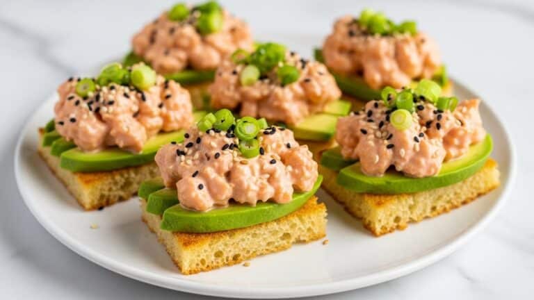Crispy Salmon Rice Bites with Spicy Mayo and Avocado Recipe
