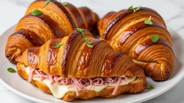 Air Fryer Ham Cheese Croissants Recipe