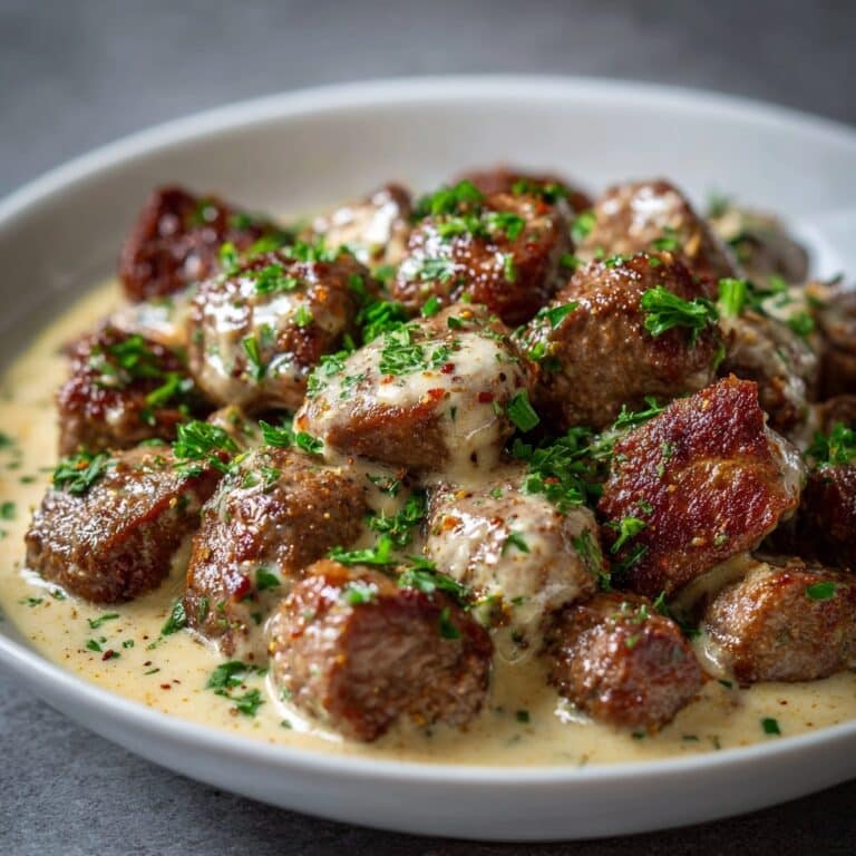 Creamy Garlic Parmesan Steak Bites Recipe
