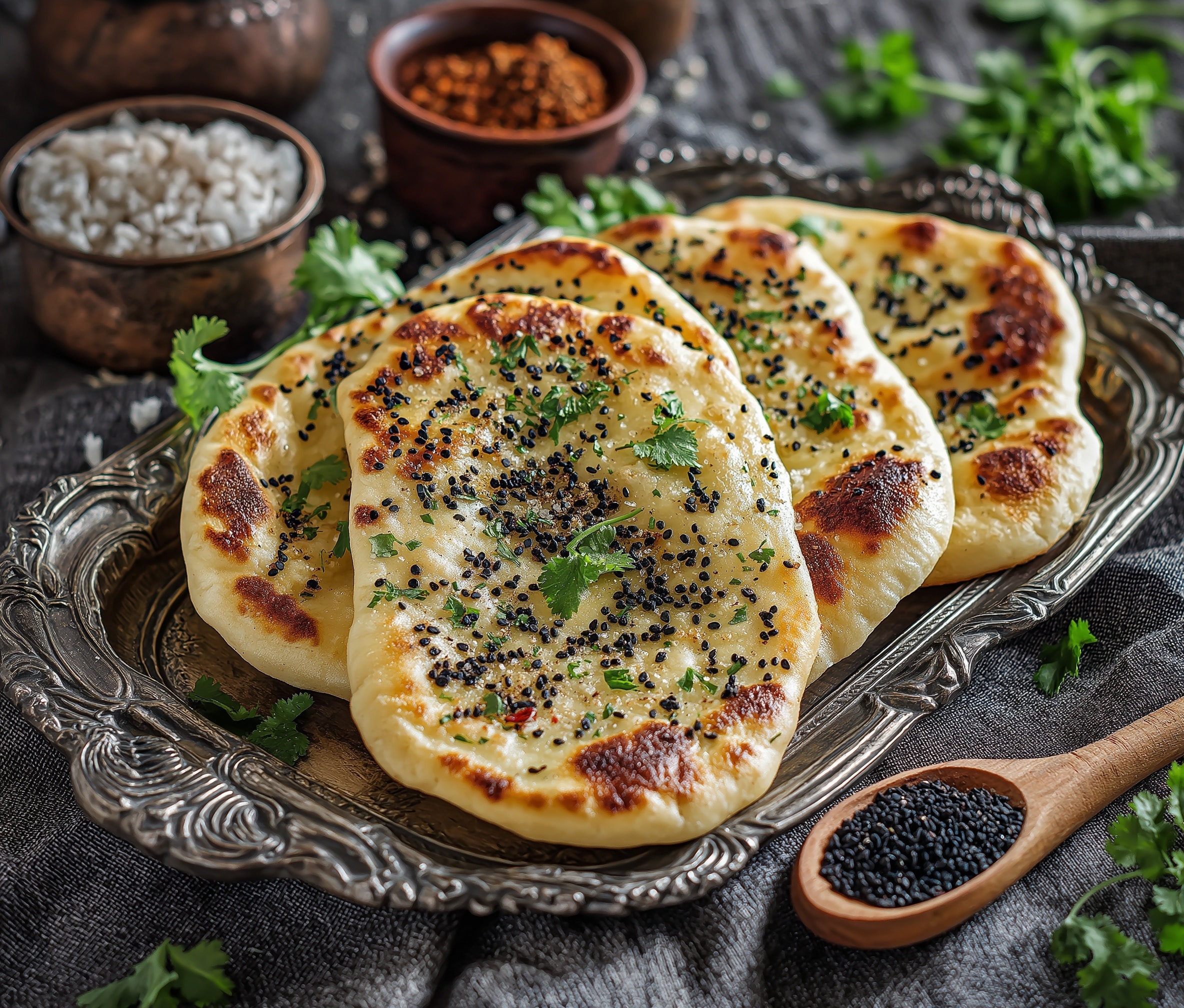 Cottage Cheese Garlic Naan Recipe - Recipe Image