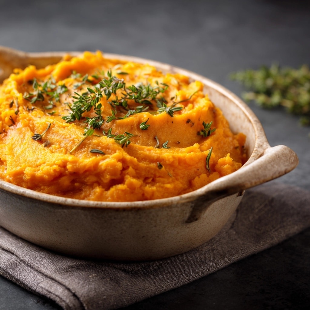 Creamy Mashed Butternut Squash with Parmesan and Thyme Recipe - Recipe Image