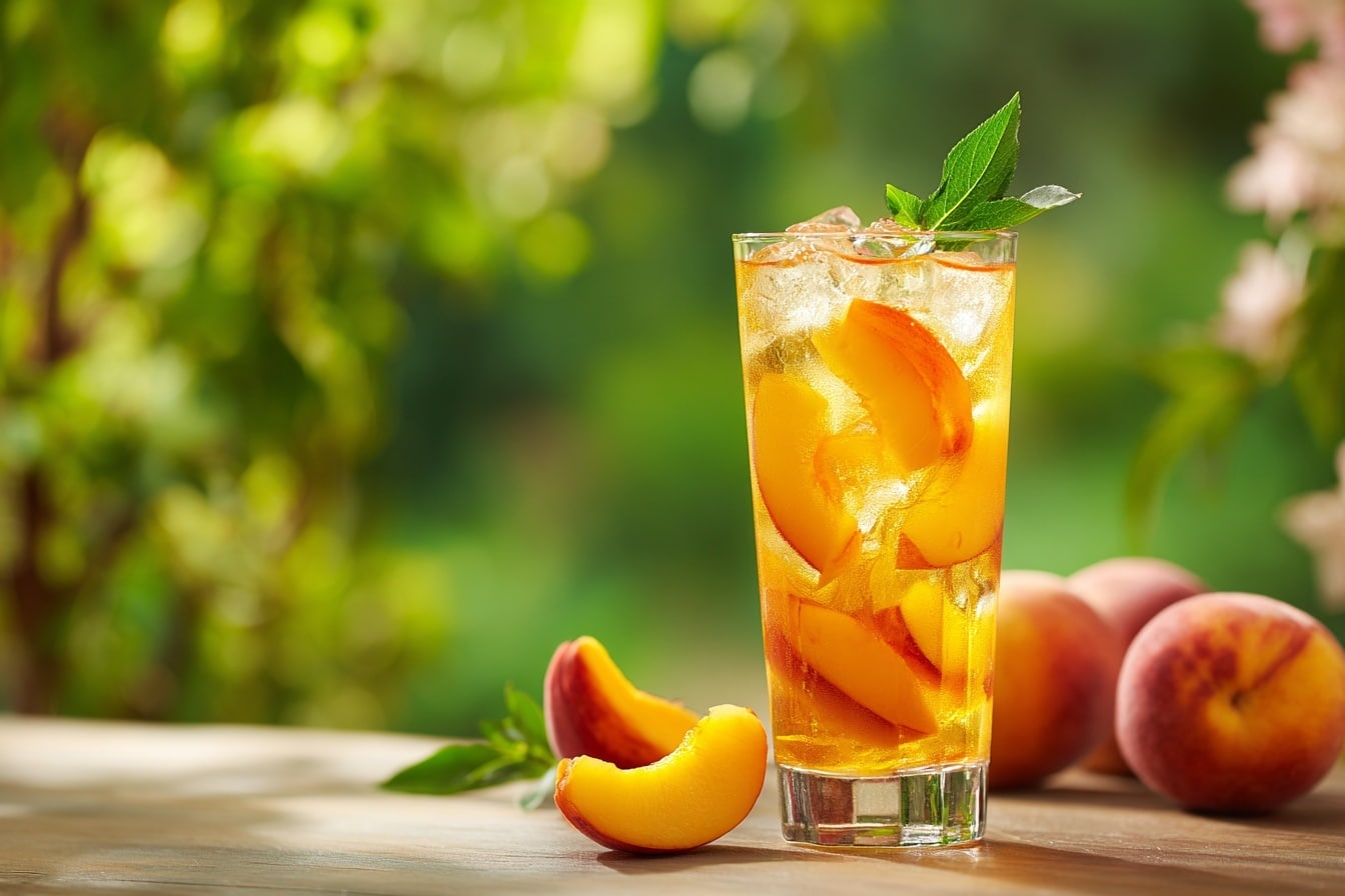 Chilled Peach Moscato Sangria Recipe - Recipe Image