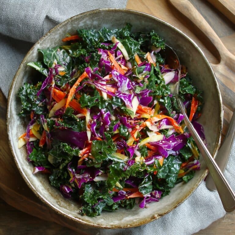 Kale and Apple Slaw with Honey Sesame Vinaigrette Recipe