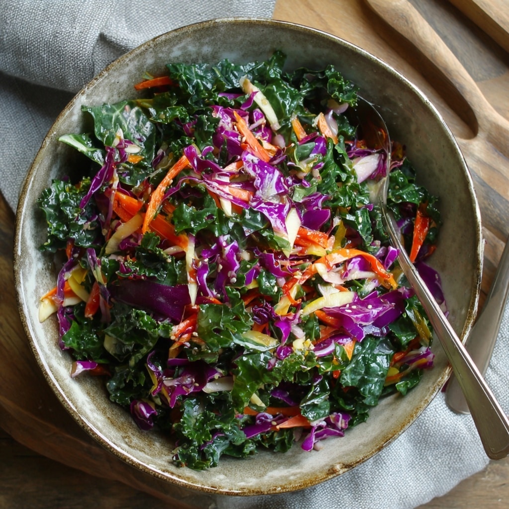 Kale and Apple Slaw with Honey Sesame Vinaigrette Recipe - Recipe Image