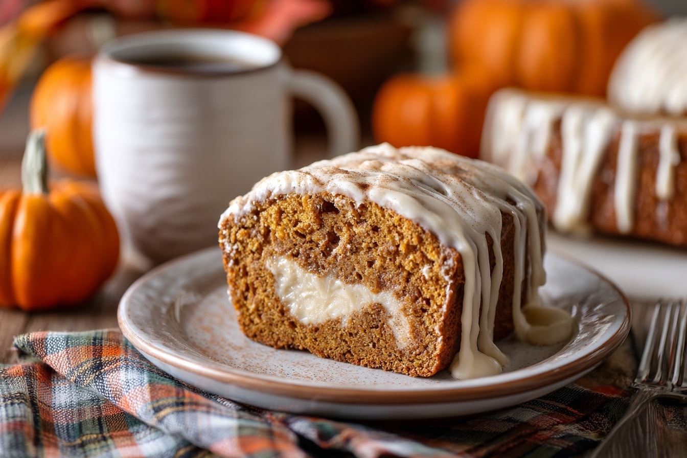 Cream Cheese Filled Pumpkin Bread with Chai Sugar Recipe - Recipe Image