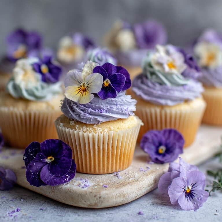 Vanilla and Pansy Fairy Cakes with Lavender Buttercream Recipe