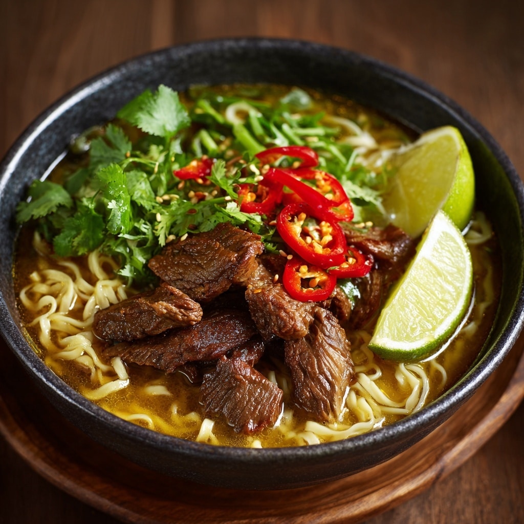Delicious Satay Beef Noodle Soup Recipe - Recipe Image