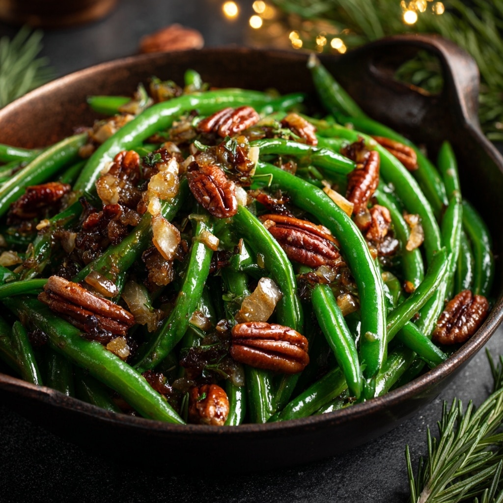 Christmas Green Beans with Toasted Pecans Recipe