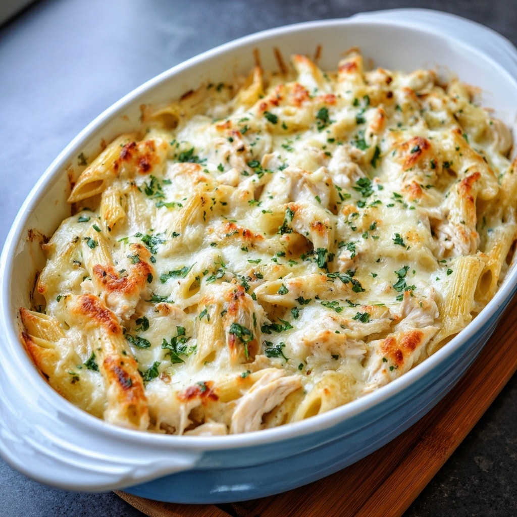Mushroom Cauliflower Alfredo Pasta Bake Recipe