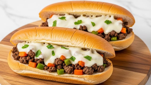 Ground Beef Philly Cheesesteaks Recipe