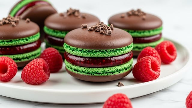 Dark Chocolate Raspberry Macarons Recipe