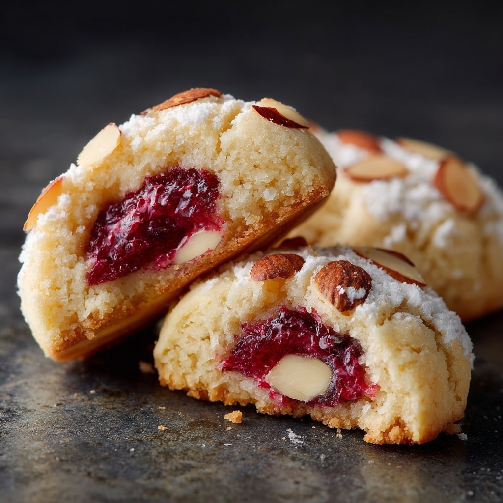 Raspberry-Filled Almond Snowball Cookies Recipe