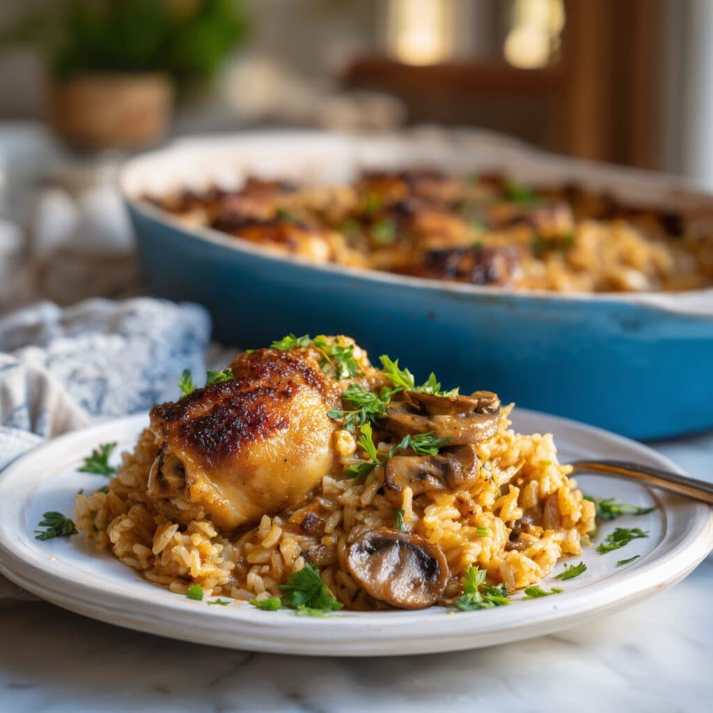 Creamy Smothered Chicken & Rice Recipe