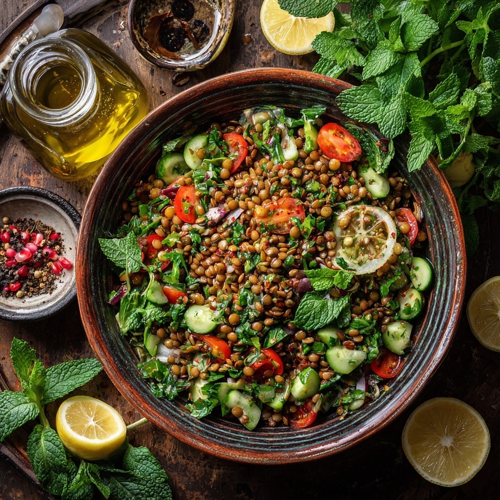 French Lentil Salad with Walnuts, Feta, and Herb Dressing Recipe