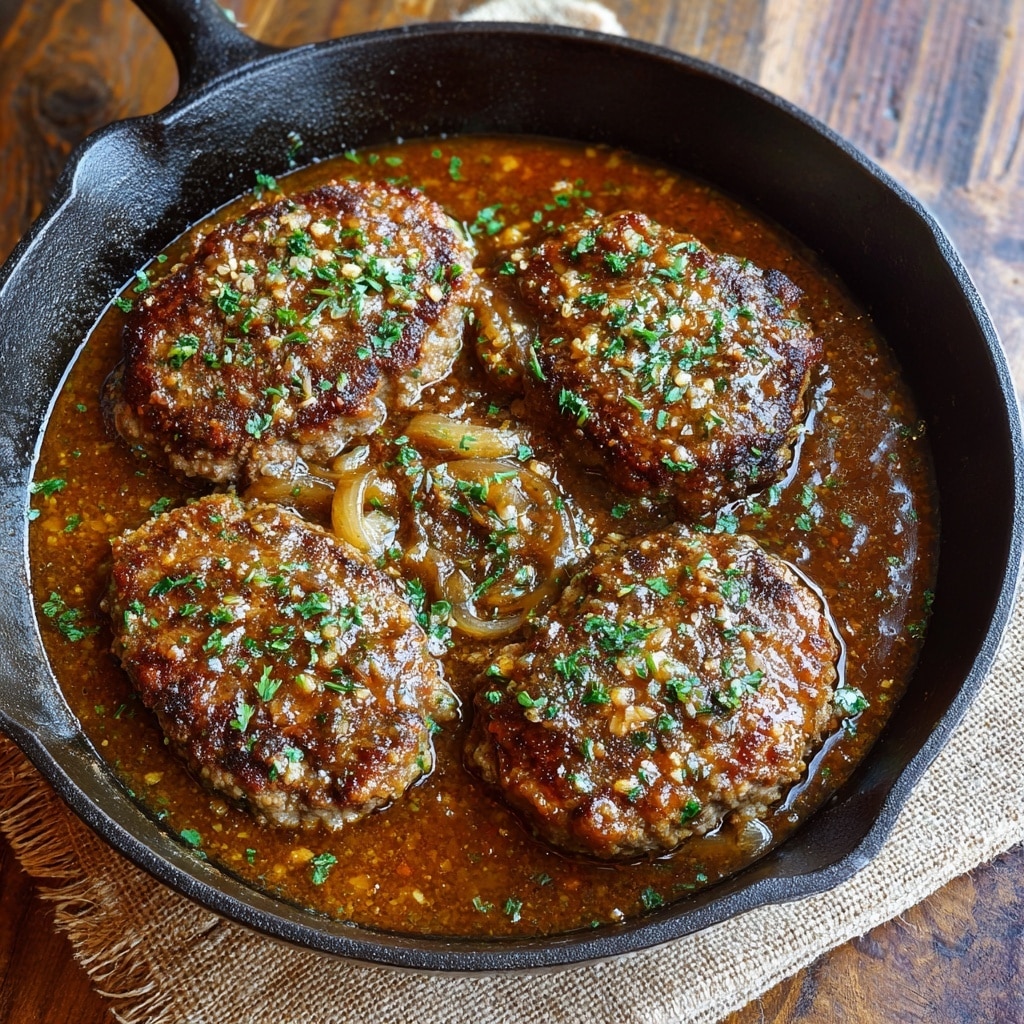 Smothered Rissoles in Mushroom Gravy Recipe - Recipe Image