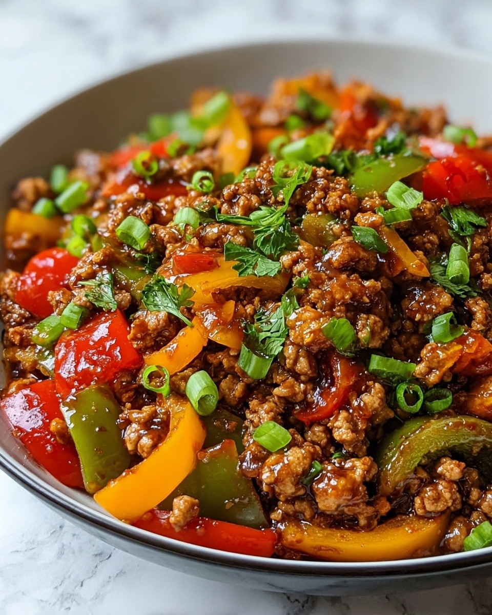 Ground Turkey and Peppers Skillet Dinner Recipe - Recipe Image