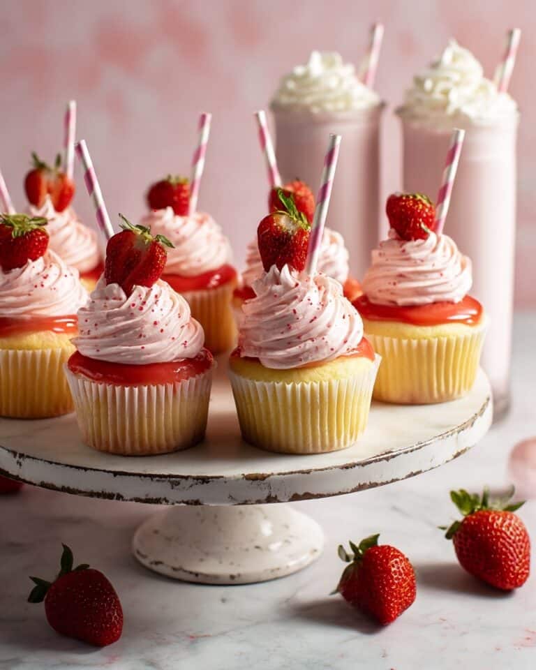 Strawberry Milkshake Cupcakes Recipe