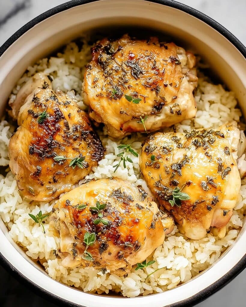 Slow Cooker Lemon Herb Chicken and Rice Recipe