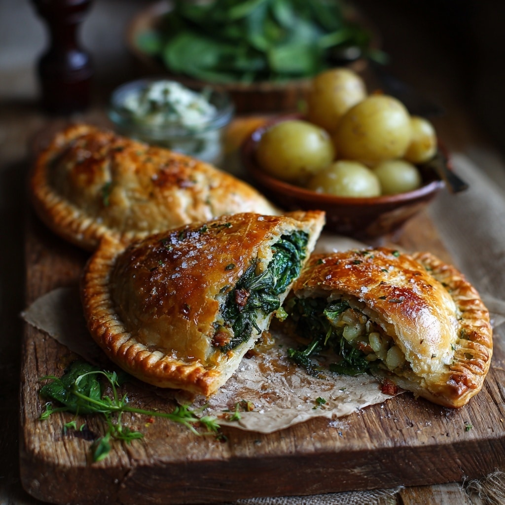 Spiced Spinach & Potato Pasty Pies Recipe - Recipe Image